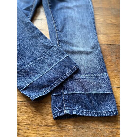 GAP 1969 Distressed Mid-Rise Blue Denim Jeans sz 26/2 (actual w33") - Picture 5 of 7